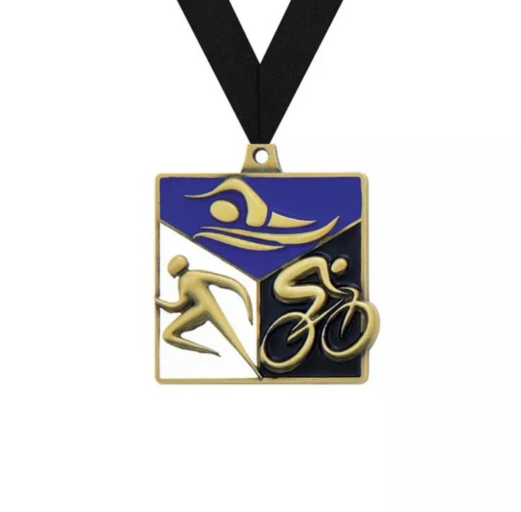 Running Award Medal With Ribbon Hanger Triathlon Medal