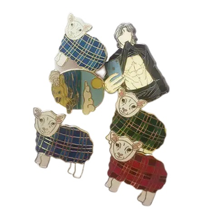 Hard Enamel Gold Plated Differen Colors Sheep Enamle Pins 
