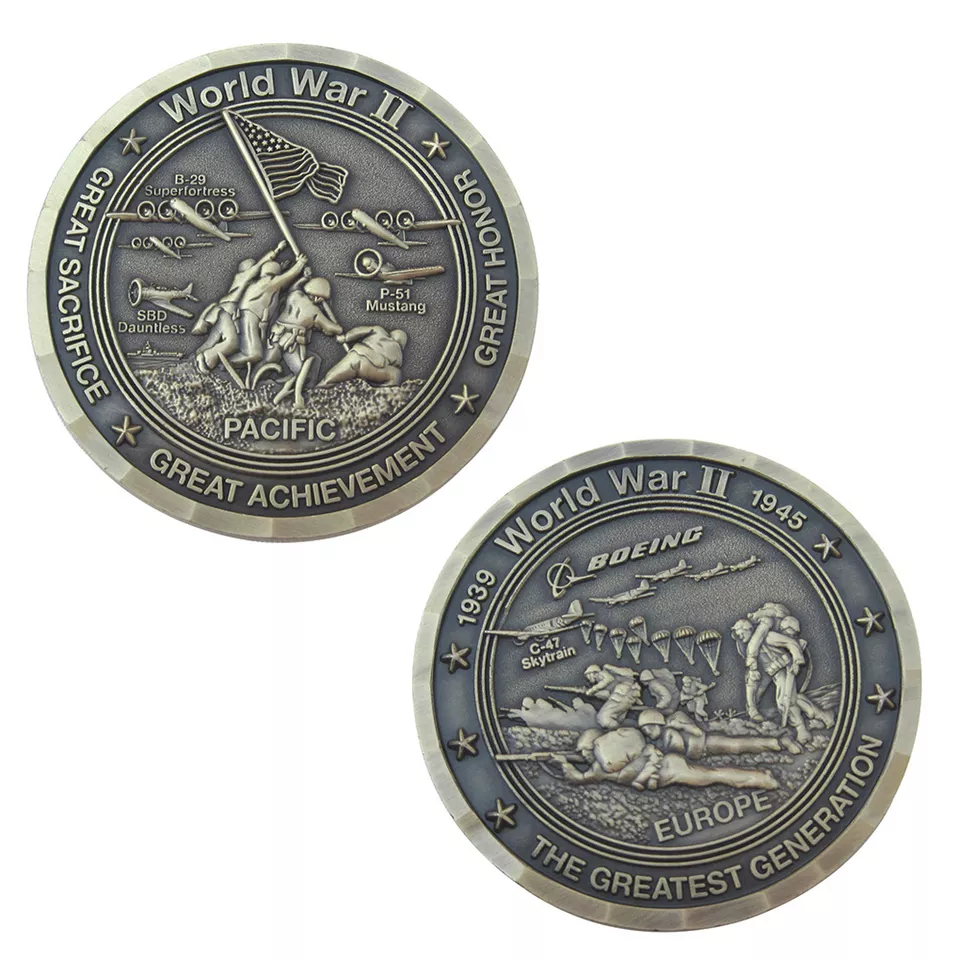 3D Souvenir Usa Military Metal Challenge Coins Flat Weave Edge
