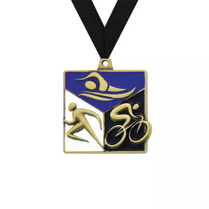 Running Award Medal With Ribbon Hanger Triathlon Medal