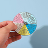 New alloy jewelry letter brooch exquisite mental health treatment emotional wheel turntable hard enamel pin