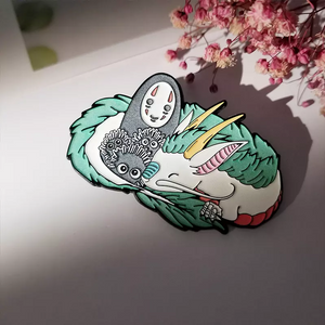 Luminous enamel male brooch cute cartoon versatile anime dragon pins