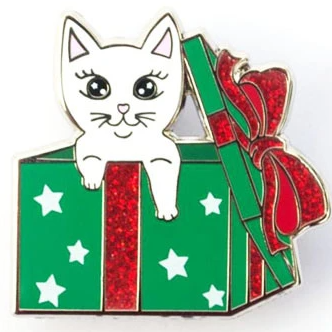 Top Quality Gift Box Enamel Pins Unique Animal Glitter Lapel Pins Cute Cat Design Pins