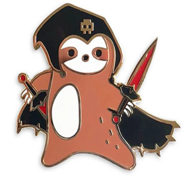 Kickstarter Creative Sloth Design Pins Hard Enamel Glitter Sloth Enamel Pins Hard Enamel Animal Metal Badges
