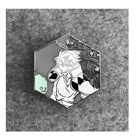 OEM Factory Howl Design Anime Metal Pins Cool Boy Stained Glass Metal Badges High Quality Lapel Pins 
